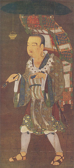 작가 미상 ‘현장삼장상’ 일본 가마쿠라시대 전기, 비단에 색, 135.1×59.5㎝, 일본 도쿄국립박물관