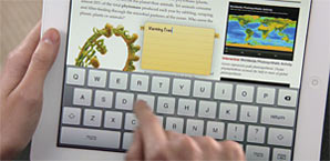 애플용 교과서 ‘iBooks 2’를 실행하는 모습.