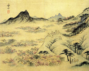 정선 ‘필운대상춘’ 1740~1750년대, 비단에 연한 색, 27.5×33.5㎝, 서울 개인