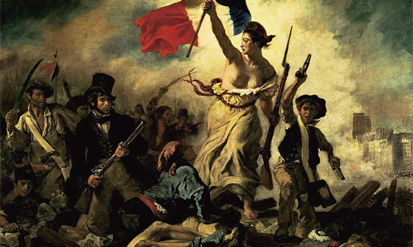 루소가 촉발한 프랑스대혁명을 묘사한 들라크루아의 ‘민중을 이끄는 자유의 여신’.