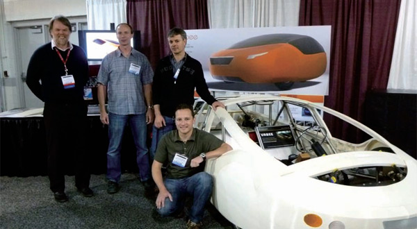 미국의 스트라타시스가 캐나다의 콜 이콜로직과 함께 개발한 세계 최초의 3D프린팅 자동차 ‘어비(Urbee)’. 아래가 모형이고 위가 완성차. ⓒphoto 콜 이콜로직 홈페이지