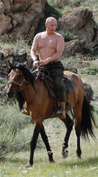 2007년 여름 남부시베리아에서 휴가를 즐기는 푸틴 대통령. ⓒphoto AP·뉴시스