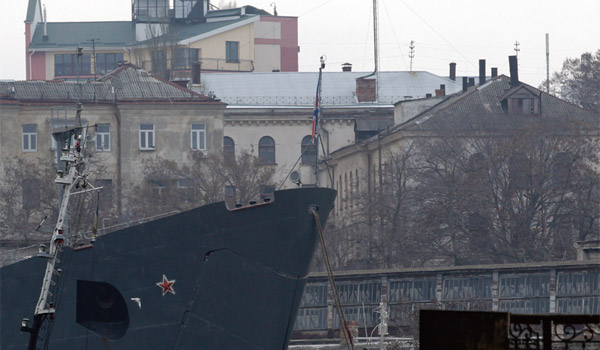 지난 2월 24일 세바스토폴항에 정박한 러시아 군함. ⓒphoto 연합
