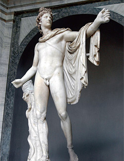 벨베데레의 ‘아폴론’. 기원전 330년경 레오카레스가 만든 청동조각을 로마시대에 카피했다.