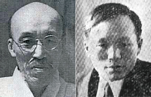 홍명희(왼쪽)·홍기문 부자