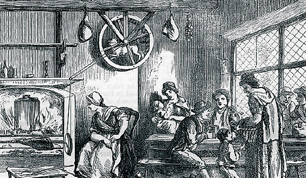 16~19세기 유럽에서는 고기 굽는 꼬챙이가 회전할 수 있도록 쳇바퀴 속에서 바퀴를 돌리는 개가 존재했다. ⓒphoto 위키피디아