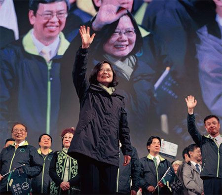 지난 1월 16일 14대 총통 선거에서 승리한 차이잉원 대만 총통. ⓒphoto 연합