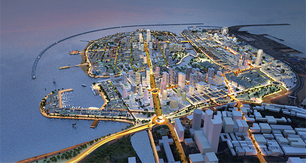 중국이 14억달러를 투자하는 콜롬보 항구도시 프로젝트 조감도.