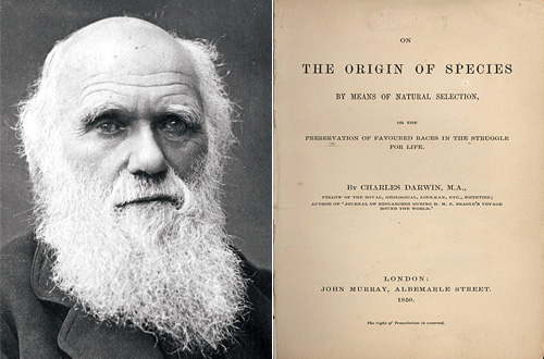 (좌) 찰스 다윈. (우) ‘종의 기원’ 초판