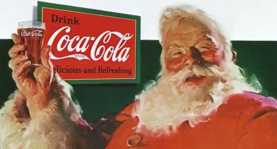 1931년 코카콜라 광고에 처음 선보인 산타클로스 캐릭터.