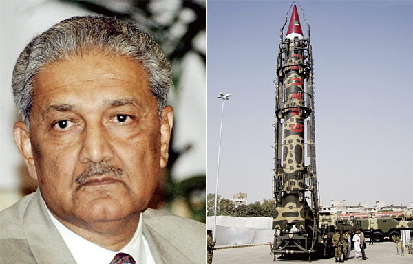 (좌) 파키스탄 핵 개발의 아버지 압둘 카디르 칸 박사. photo 위키피디아 / (우) 파키스탄의 가우리 미사일. photo 파키스탄군 사이트