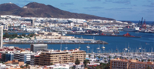 유럽의 휴양지로 유명한 스페인 카나리아제도의 라스팔마스 항구.