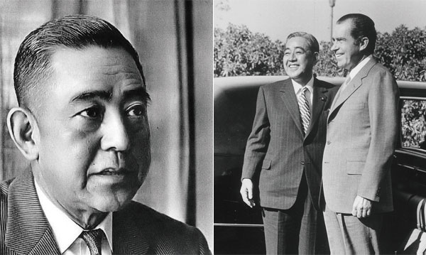 (좌) 핵무장을 강력하게 주장했던 사토 에이사쿠 전 일본 총리. 1964년부터 1972년까지 총리로 재임했다. photo 위키피디아 (우) 1969년 미국과 오키나와 핵무기 반입밀약을 맺은 사토 일본 총리가 닉슨 미국 대통령과 기념촬영을 하고 있다.