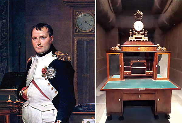 (좌) 나폴레옹(1769~1821·재위 1804~1815). (우) 나폴레옹이 사용하던 책상. ⓒphoto 홍지형