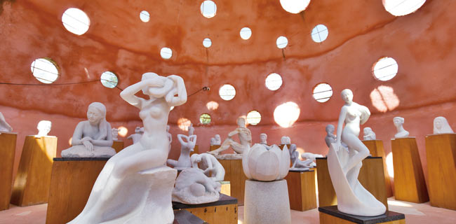 금구원야외조각미술관에 있는 돔 형태의 전시실.