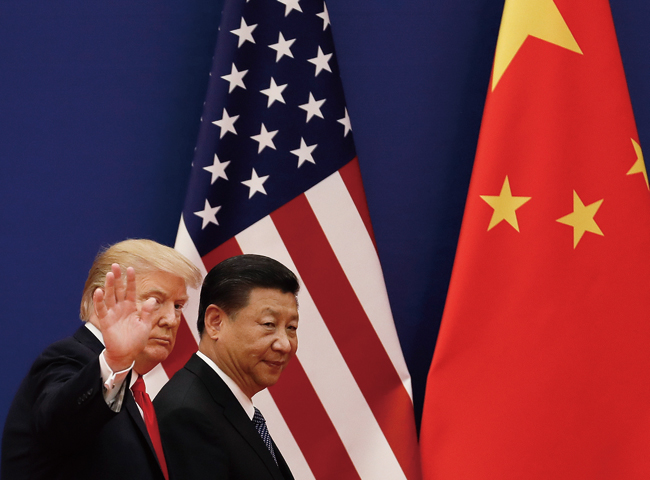 지난해 11월 9일 중국을 방문한 트럼프 대통령이 베이징 인민대회당에서 시진핑 주석과 회동하고 있다. ⓒphoto 뉴시스