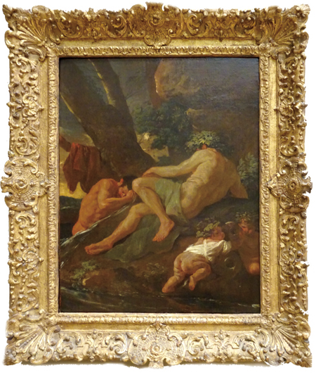 17세기 프랑스 고전주의 화가인 니콜라 푸생의 작품 ‘파크토루스강에서 손을 씻는 미다스 왕’. 뉴욕 메트로폴리탄뮤지엄에 보관돼 있다.