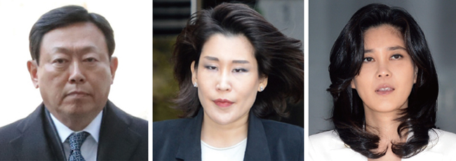 (왼쪽부터) 롯데그룹 신동빈 회장, 신세계백화점 정유경 사장, 호텔신라 이부진 사장. ⓒphoto 뉴시스