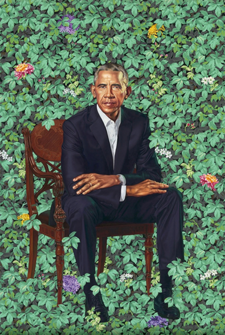 워싱턴 국립초상화전시관에 걸린 오바마 초상화.