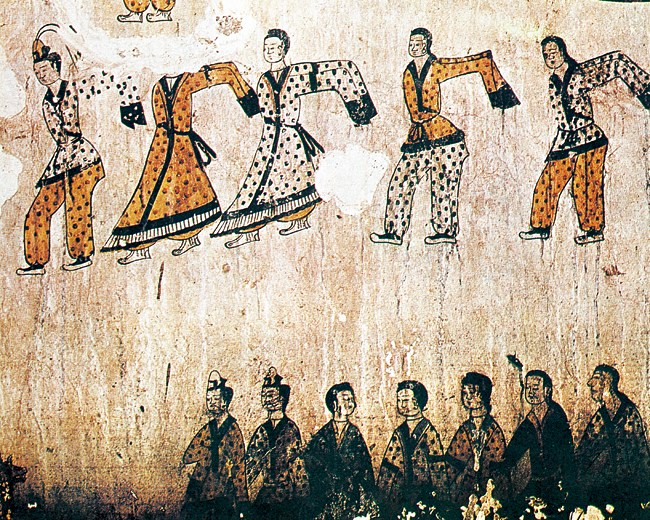 5세기 후반 고구려 ‘춤무덤’에 있는 벽화 ‘춤추는 사람’.