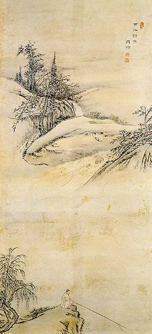 김홍도, ‘동강조어’ 고사인물도 8폭, 종이에 연한 색, 111.9×52.6㎝, 간송미술관