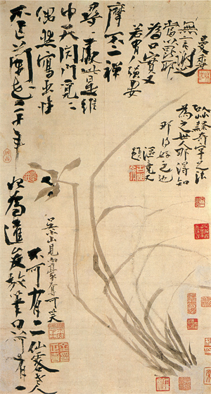 김정희, ‘불이선란도’, 1853~1855년 추정, 종이에 먹, 55×31.1㎝, 국립중앙박물관
