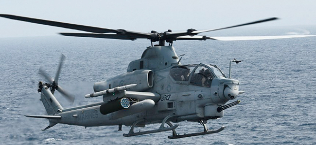 해병대 상륙공격헬기 후보기종 중의 하나인 미 벨사 AH-1Z 바이퍼 공격헬기.