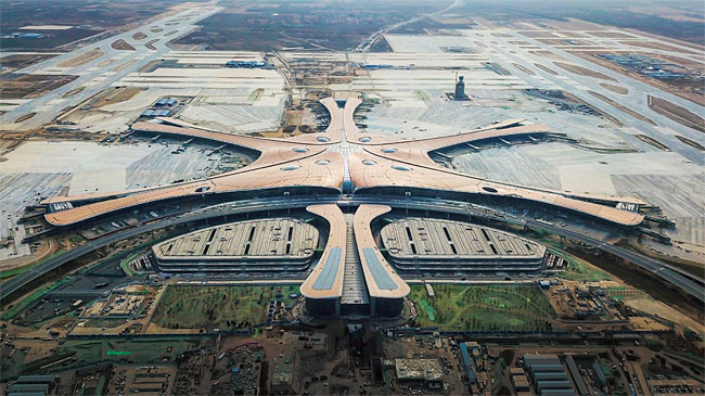 오는 9월 개항을 앞두고 마무리 작업 중인 베이징 다싱신공항. ⓒphoto 바이두