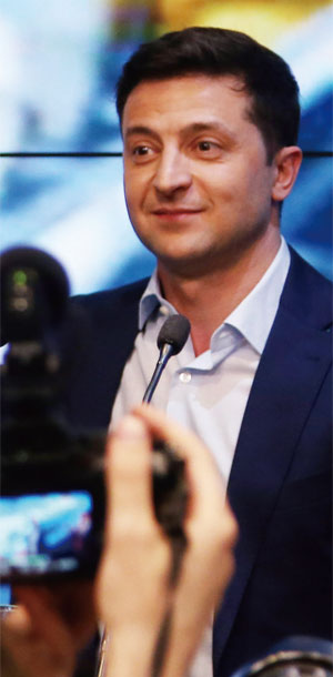 지난 3월 31일 열린 우크라이나 대통령 선거에서 승리한 볼로디미르 젤렌스키. ⓒphoto 뉴시스