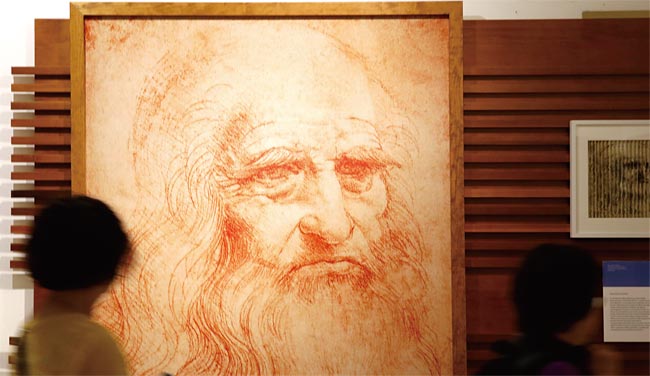 로마의 다빈치 특별전에 전시 중인 다빈치 초상화. ⓒphoto 뉴시스