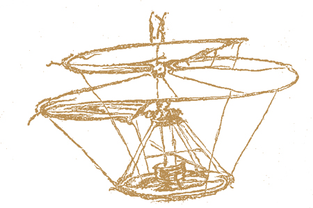 다빈치의 헬리콥터 스케치.
