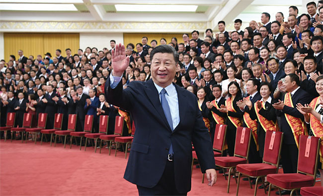 지난 9월 2일 베이징 인민대회당에서 열린 중국 11차 홍십자회 총회에 참석한 시진핑 국가주석. ⓒphoto 뉴시스