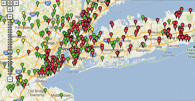 2012년 커뮤니티매핑을 통해 제작한 미국 ‘주유소 현황 지도’. ⓒphoto 커뮤니티매핑센터