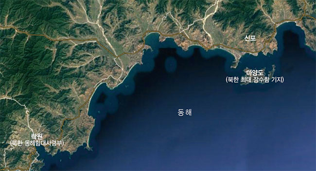 함경남도 신포 인근 지도 ⓒphoto 구글