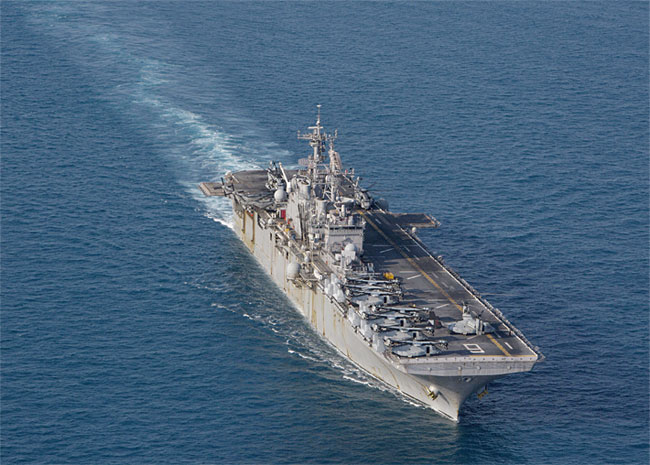 주일미군 사세보 기지에 배치된 미 해군 와스프급 강습상륙함 본험 리처드. 본험 리처드는 와스프급 6번함이다. 와스프급은 길이 257m, 폭 32m, 만재배수량 4만2000t이다. ⓒphoto U.S. Navy