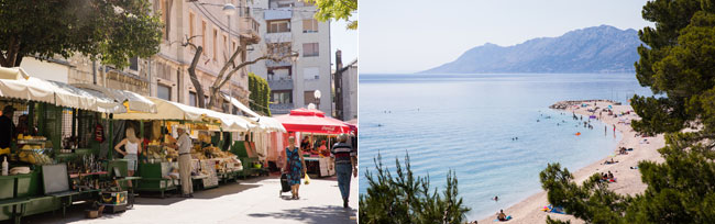 (좌) 크로아티아 최고의 휴양지로 꼽히는 항구도시 스플리트. (우) 해변이 아름다운 도시 바슈카 보다. ⓒphoto 이경민