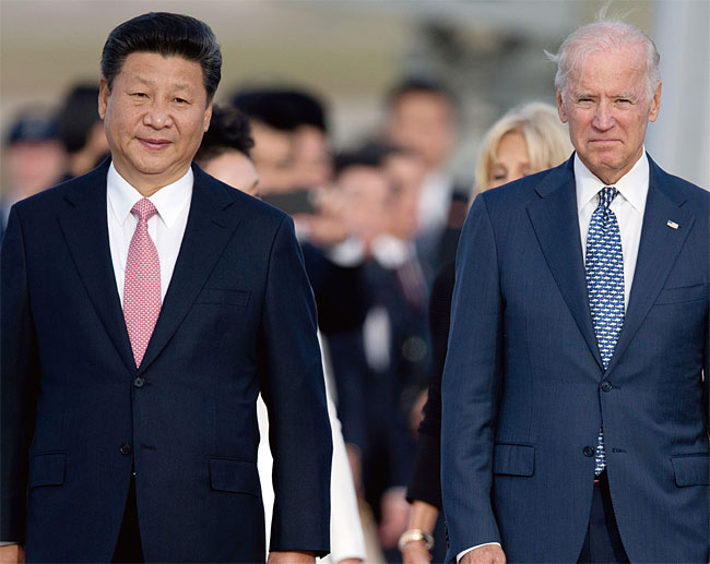 2015년 9월 미국을 방문한 시진핑 주석을 영접하는 바이든 당시 부통령. ⓒphoto 뉴시스