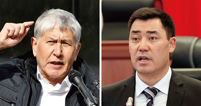 시위 사태 후 석방됐다가 재수감된 아탐바예프 전 대통령(왼쪽)과 수감됐다가 풀려나 총리에 임명된 자파로프 전 의원. ⓒphoto 뉴시스