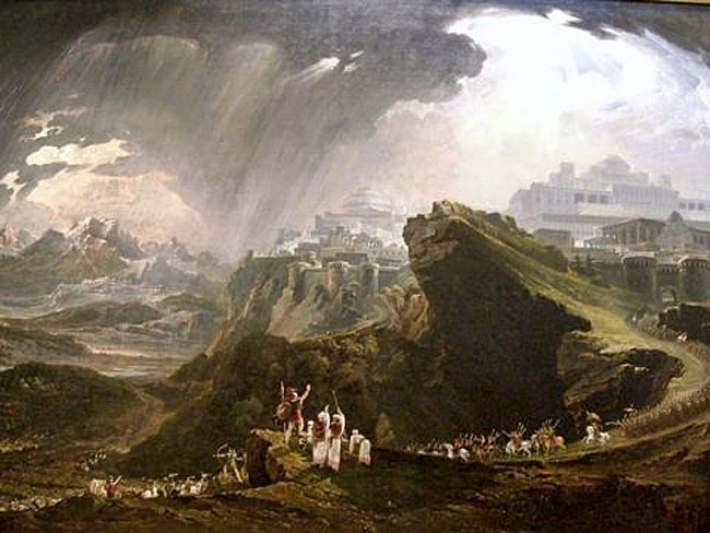 일식 현상 및 이에 대한 고대사회 사람들의 반응을 묘사한 상상도. 영국화가 존 마틴(1789~1854)의 작품. 출처: 퍼블릭 도메인