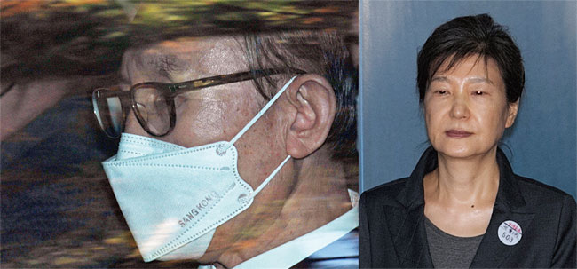 지난 11월 2일 재수감되는 이명박 전 대통령(왼쪽)과 수감돼 재판을 받고 있는 박근혜 전 대통령. ⓒphoto 뉴시스