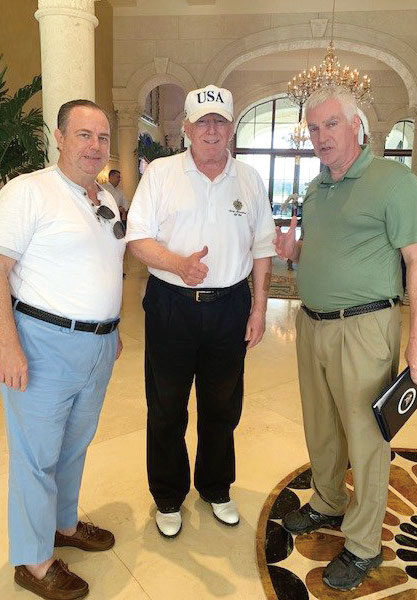 2018년 11월 트럼프 대통령(가운데)과 골프 라운딩을 한 크리스토퍼 루디(왼쪽).