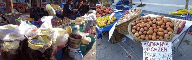 아이자노이 노천시장과 상인들이 파는 달걀. ⓒphoto 유민호