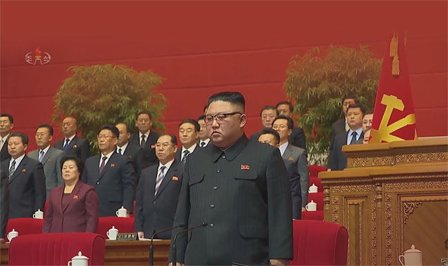 지난 1월 12일 노동당 제8차 당대회 폐막식에 참석한 김정은 국무위원장. ⓒphoto 뉴시스