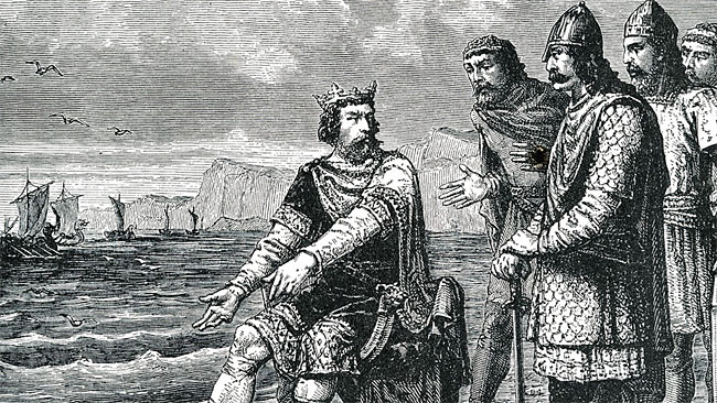 크누트 대왕과 신하들을 묘사한 그림. ⓒphoto BBC
