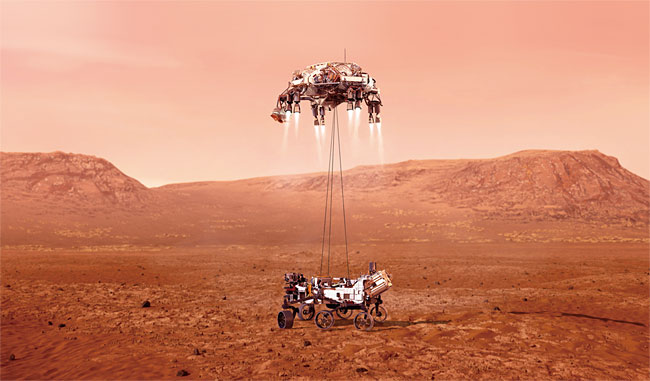 NASA의 화성 탐사 로버 퍼서비어런스의 가상도. ⓒphoto 뉴시스