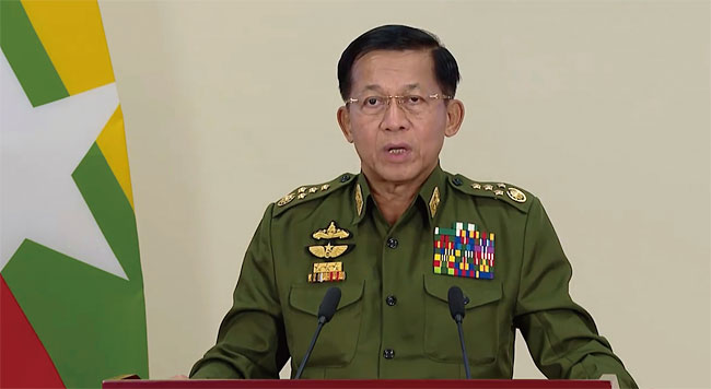 미얀마 쿠데타 주역인 민 아웅 흘라잉 장군. ⓒphoto 뉴시스