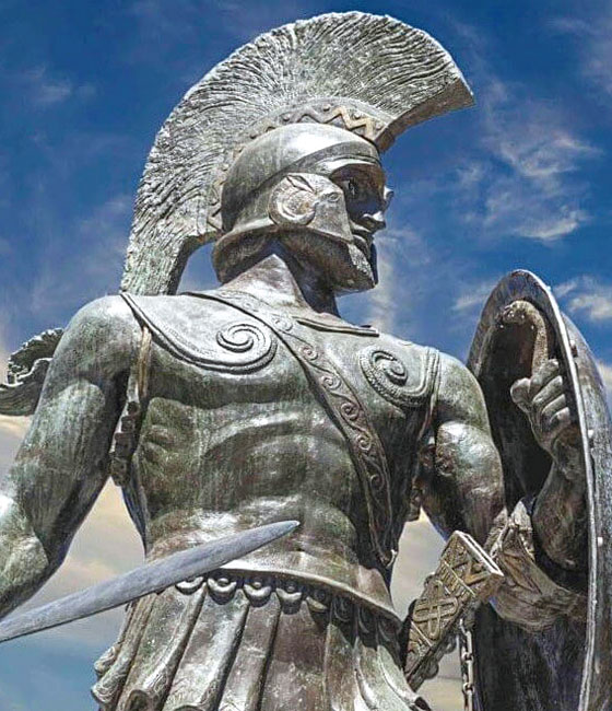 스파르타인들은 전쟁을 숭상하고 예술을 천시했다. 그리스 아테네의 스파르타 군인 동상. ⓒphoto HISTORY.COM