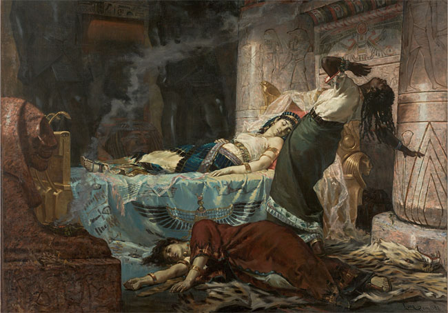 스페인 화가 후안 루나의 1881년작 ‘클레오파트라의 죽음’.