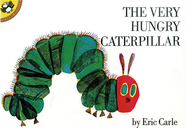 현재 91세인 미국 작가 에릭 칼이 1969년 출간한 ‘매우 배고픈 애벌레’.