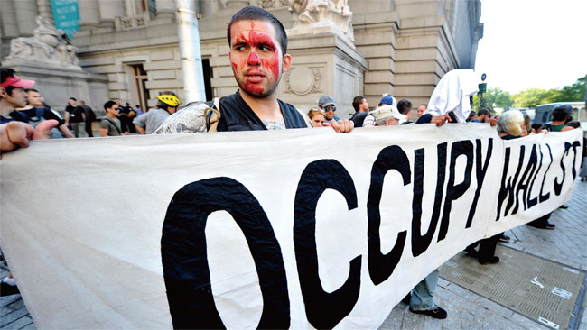 2012년 9월 미국 뉴욕에서 벌어진 ‘월가를 점령하라’ 시위. ⓒphoto 뉴시스
